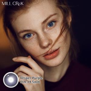 Blue And Purple Colored Contacts Yearly 8.4-8.8mm Base Curve Comfortable