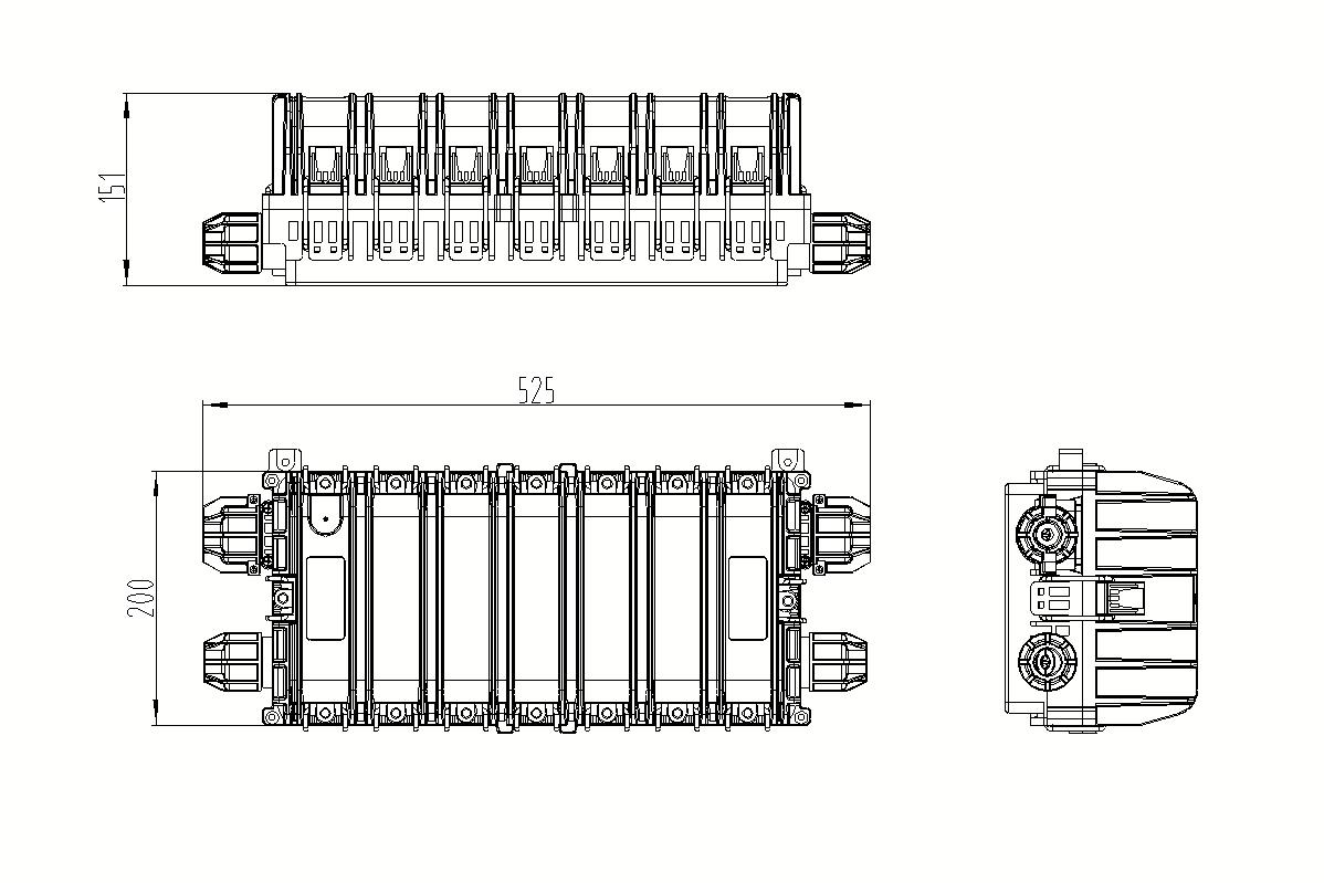 Dome Type Fiber Optic Splice Closure DA-FOSC-IM144-J0968B-3