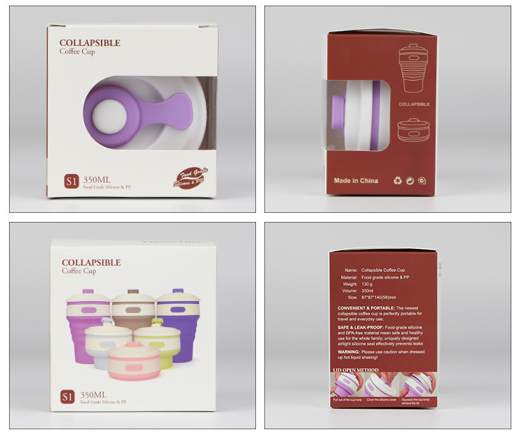 Convenient 350ml Foldable Silicone Coffee Cup for Presents and Outdoor Enthusiasts