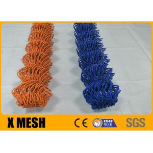 Orange Economical 12 Gauge Chain Link Mesh Fencing PVC Coated