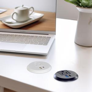 50mm Round Electrical Plugs & us Sockets Standard Outlets with USB Charging Type