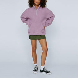 High Quality Casual Zipper up Sweatshirts Customized Fleece Oversize Sweatshirt