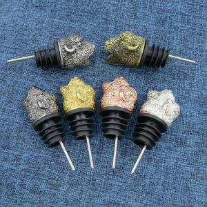 Custom Animal Head Wine Pourer Metal Wine Mouth Zinc Alloy Yak Bottle Pourer