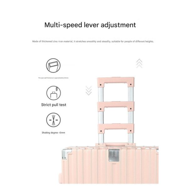 1682 Aluminum Frame Luggage with Telescopic Handle Password Lock and Impact-Resistant Design for Versatile Travel