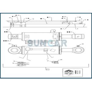China PX01V00073R300 Dozer Cylinder Seal Repair Kit fits CNH CX31B CX36B on sale