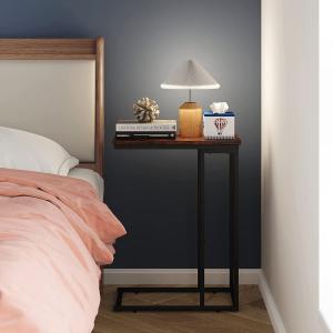 Classic Side Table, Mobile Snack Table for Coffee Laptop Tablet, Slides Next to