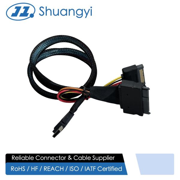 SFF-8654 8i to SFF-8654 8i High-Speed Mini SAS HD Connector Cable, 1.0 m 32AWG