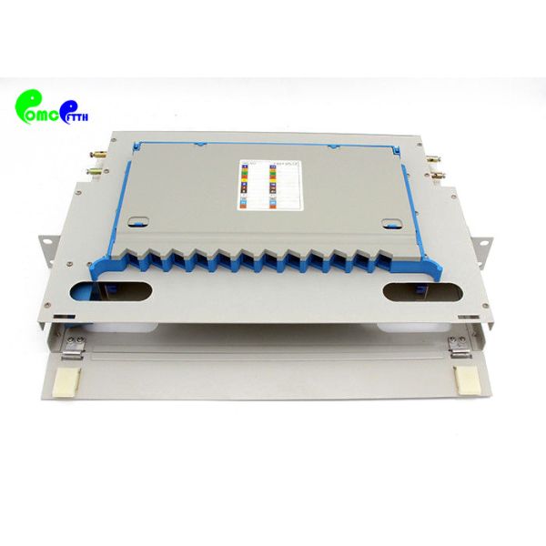 Quality 19" 1U Rack Mount ODF Patch Panel Optical Splicing Fiber Optic Patch Panel 12 Ports FTTH Terminal Box wholesale