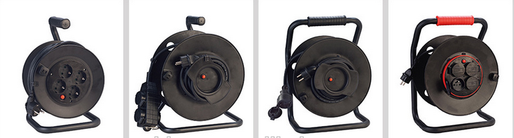 25m 50m Red 4 Socket Electrical Extension Cord , Retractable Extension Cord 250V 16A