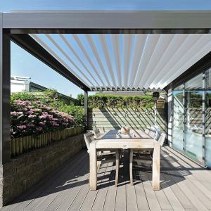 Waterproof PVC Retractable Patio Awning With Led Lights Gazebo