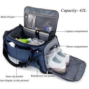 Gym Weekender Oversized Travel Duffel Bag With Shoe Pouch Wet Pocket