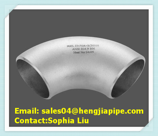 304 stainless steel elbow 90deg butt weld ANSI B16.9