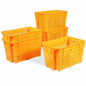 Custom NO Foldable Plastic Crates Organized Transportation Coloured 630x445x345m