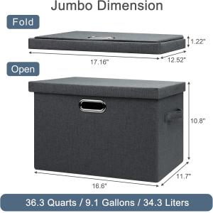 Closet Storage Fabric Storage Bins for Shelves Stackable Clothes Storage Bins