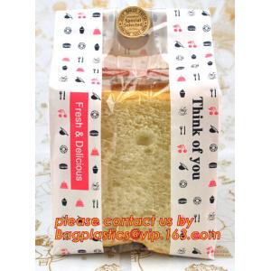 Bakery bread sandwich donut packaging food grade kraft paper bag with clear