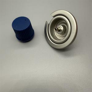 Lightweight aluminum gas canister valve for backpackers with instant-click