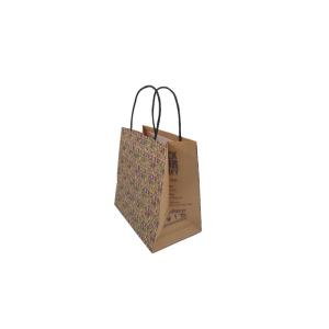 Recycled Brown Eco Paper Shopping Bags With Handles Digital Printing