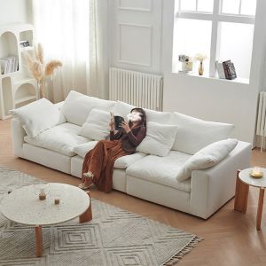 High density and high resilience foam 3 piece sectional sofa set fabric living