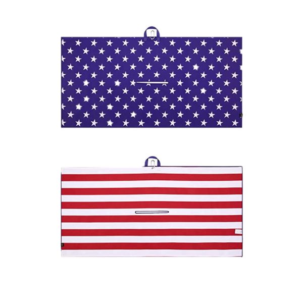 Quality Portable Polyester Sublimated Microfiber Waffle Weave Custom Print Golf Towel with clip wholesale