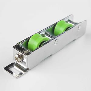 Iron Frame Copper Plating Aluminum Profile Double Door Rollers with U Groove and