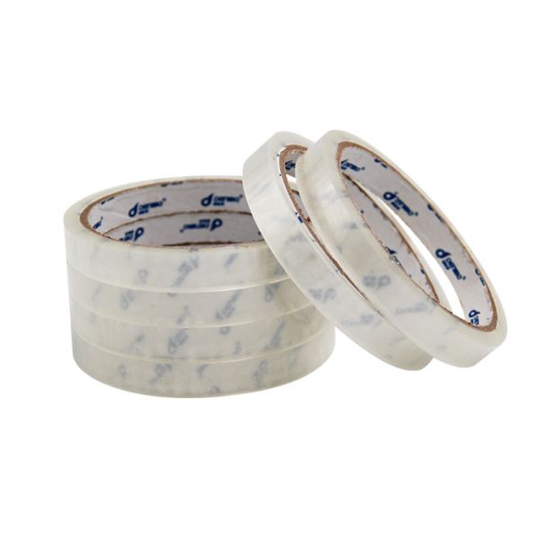 Quality 6 Rolls Transparent Yellow Bopp Self Adhesive Logo Tapes With Wrap For Amazon wholesale