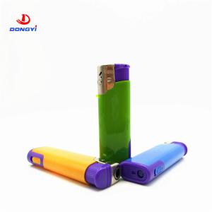 Torch DY-F003 With LED Lamp Turbo Flame Butane Gas Electric Windproof Lighter