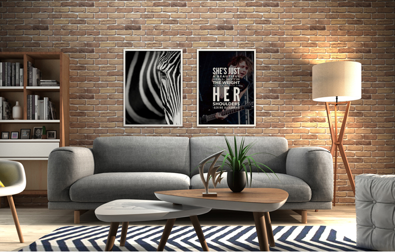 Apartment Decoration Self Adhesive 3D Wallpaper 5M Roll White Brick Pattern