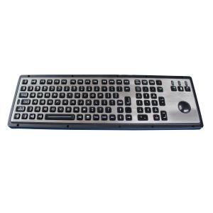 Easy cleaning metal panel mount keyboard / usb keyboard with trackball dirtproof
