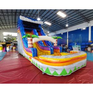 Tarpaulin Outdoor Inflatable Water Slides Carnival Palm Tree Bounce House