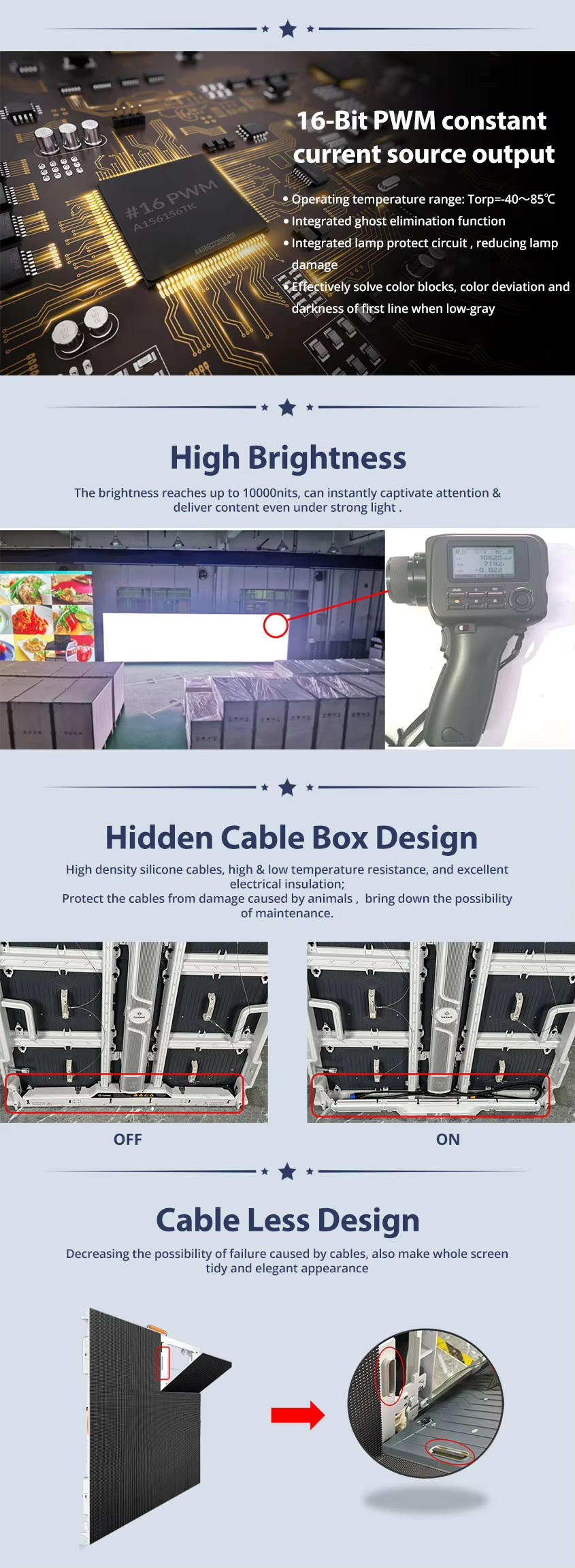 Stadium Full Color Advertising LED Display P6 High Resolution Module 192*192mm