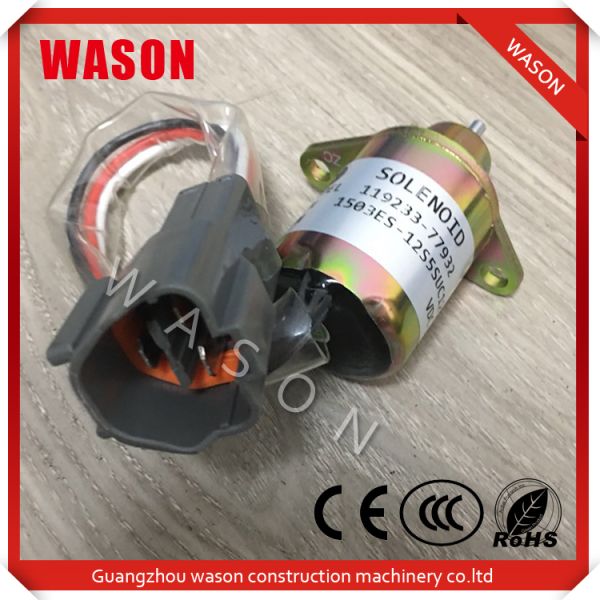 11923377932 Kobelco Spare Parts Fuel Stop Solenoid For Sk55sr-5