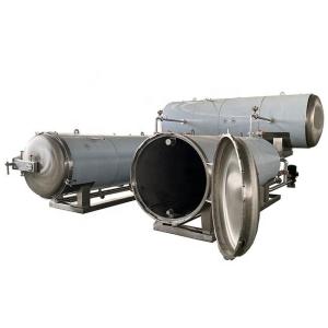 Horizontal autoclave sterilizer retort sterilizing glass jars and bags of