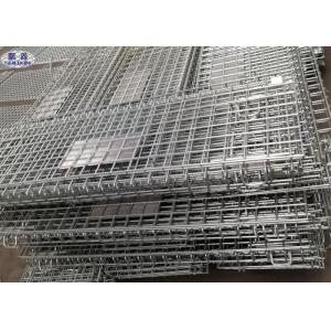 Metal Storage Wire Mesh Pallet Cages Basket Foldable Lockable COC Certificated