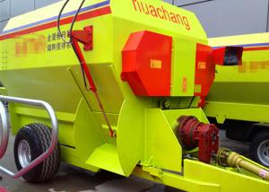 Cheap High Efficiency Sanitary TMR Feed Mixer , 7CBM Cattle Feed Mixer Green Color for sale