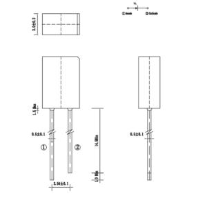 257 5.2x2.75x7.6mm Plastic Sealed Infrared Receiving Tube 840nm - 1100nm IR Dip