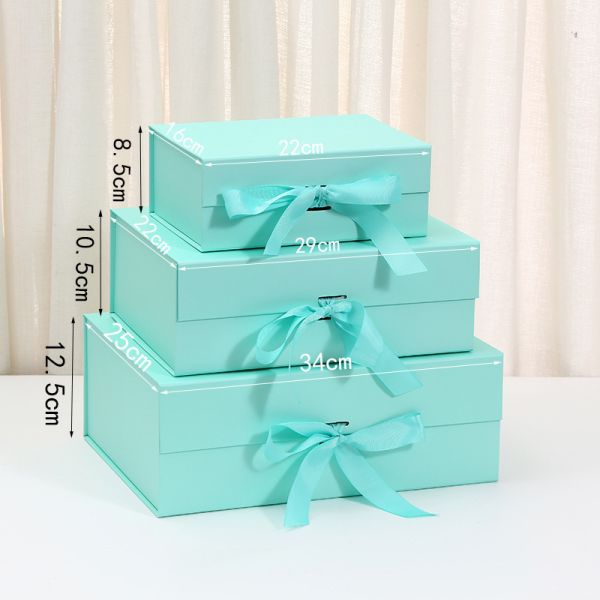 Custom Rigid Gift Box Large White Magnetic Flip Gift Box With Ribbon One-Piece