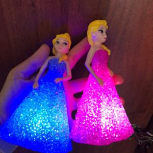 Mini Custom Elsa Anna Sofia LED Colorful Lights Gradient Crystal Night Lamp