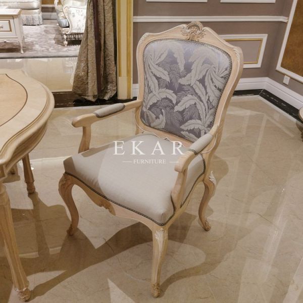 Quality French Style Fabric With Ash Wood Upholstered Dining Chair wholesale