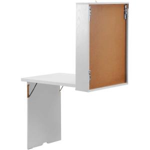 White 59“H 6.2“D Folding Home Office Computer Table With Shelves