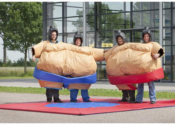 Quality Sumo Wrestler Inflatable Amusement Park , Fancy sticky Dress Costume Suit wholesale