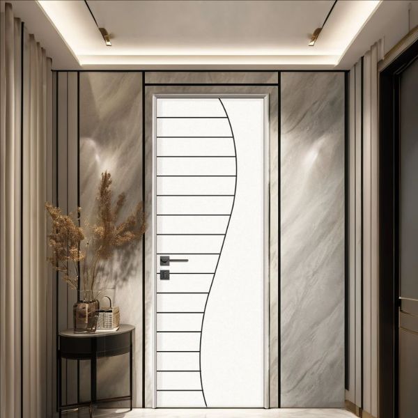 Postmodern Design Formaldehyde-free Low Maintenance WPC Hollow Composite Door