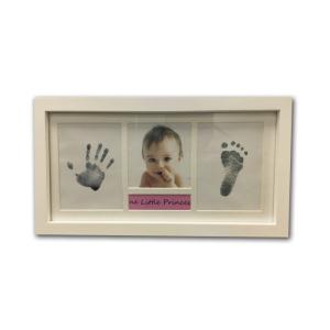 White Newborn Baby Hand And Footprint Photo Frame Inkless With Picture Name