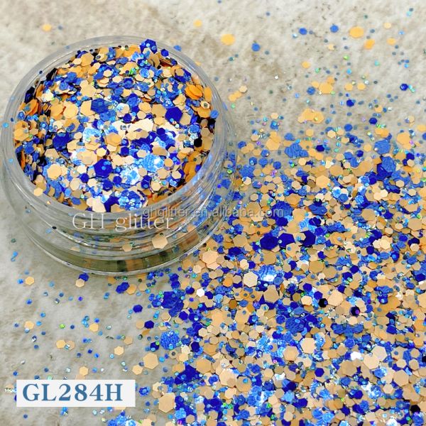 ODM PET Hexagonal Glitter Mix Sequin For Nails Christmas Halloween Craft In Bulk