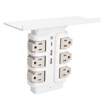 Wall Power Socket with Surge Protector ETL cETL Passed 6Way 2USB 1Type C