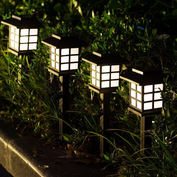 2700K 3 Colors Auto On Solar Lantern Path Lights ABS Solar Walkway Lamps
