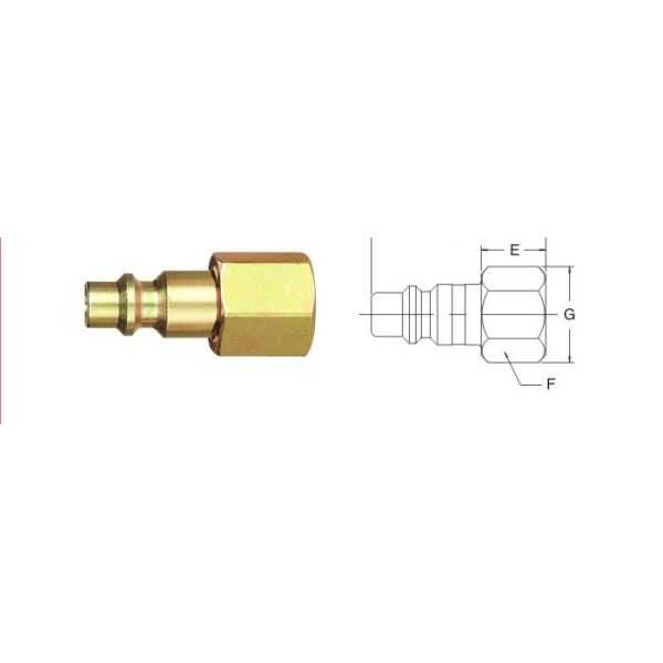 Single Shut Off Pneumatic Quick Connect Plug , Industrial Interchange Pneumatic Quick Coupling