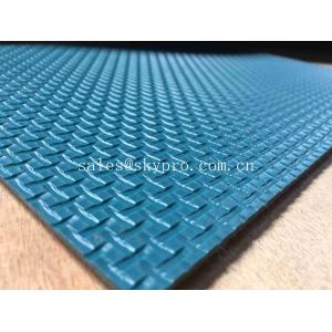 Blue Conveyor Roll Cross Pattern PVC Conveyor Belt Matt Chemical Resistance