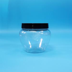 Sealed Transparent Unique Shape Plastic PET Candy Food Cookie Jar Black Plastic