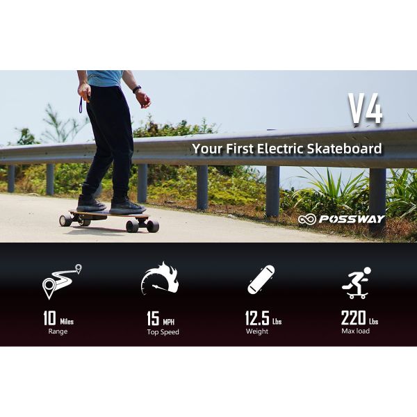 Possway V4 Spark Electric Skateboard for Adults & Kids