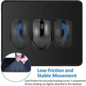 Private Mold NO Custom Black Rubber Mouse Mat Non-Slip Stitched Edge for PC and